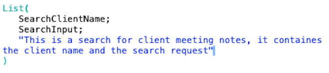 client name search