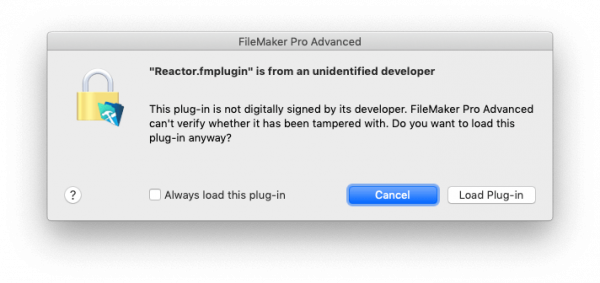 plugin warning