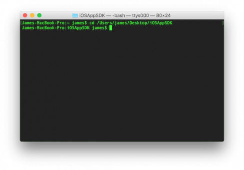 terminal cd iosappsdk
