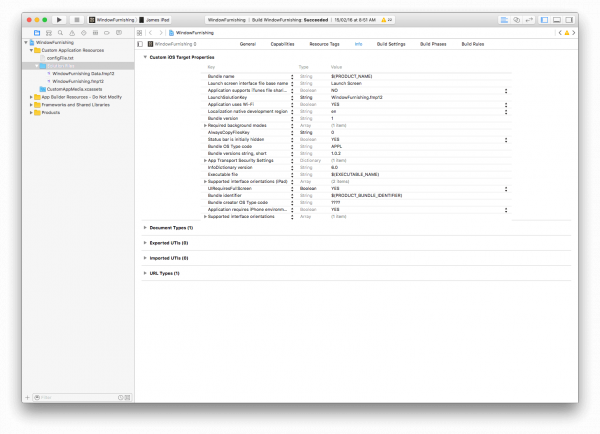 xcode custom properties